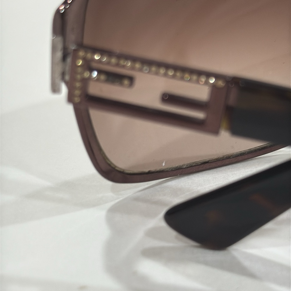 Fendi Brown Rectangle Sunglasses Gradient Lenses … - image 7